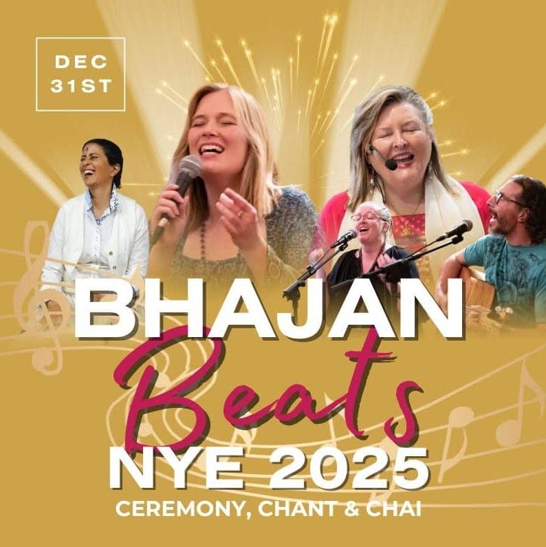 Bhajan Beats community event at The Harmony Centre, with musicians and singers